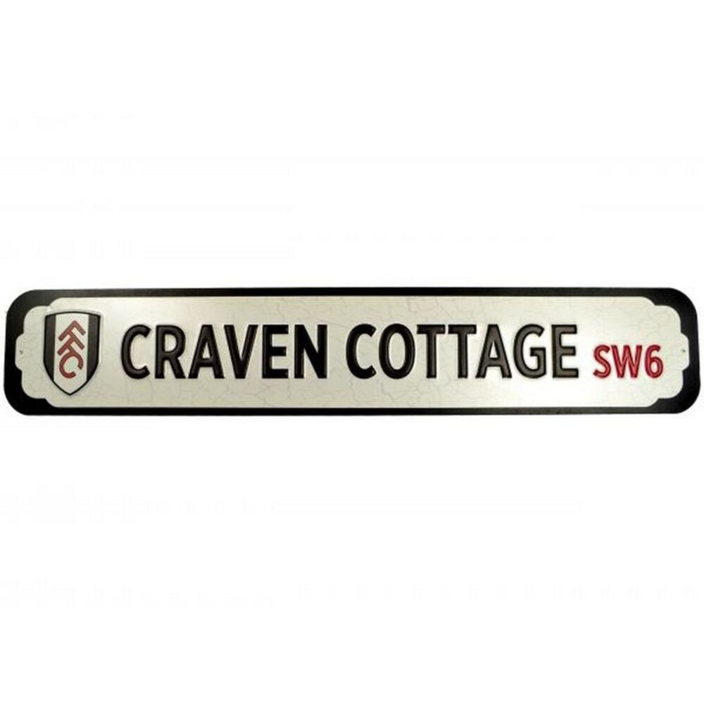 Fulham FC Craven Cottage Metal Crest Plaque / Silver/Black